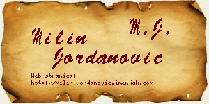 Milin Jordanović vizit kartica